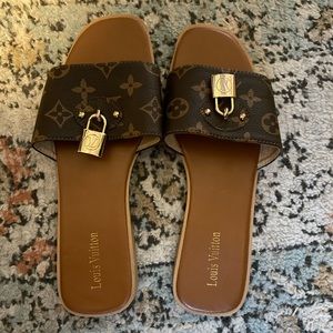 Leather slides size 7.  Worn once.